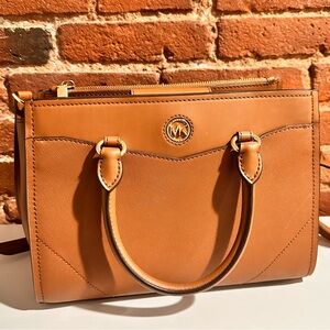 Michael Kors Tan Satchel Purse with crossbody strap